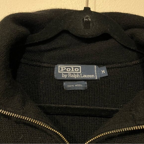 Vintage Polo by Ralph Lauren Full Zip Wool Sweater Size Medium - Picture 4 of 4